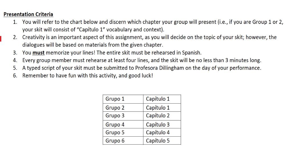 Suggestions for use: Before beginning the activity, have students read through all items.