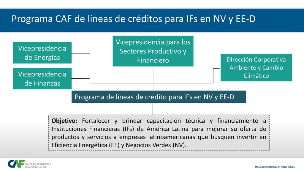 Programa CAF de líneas de créditos para IFs en NV y EE-D
