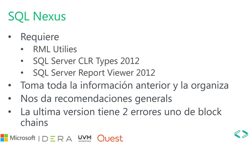 SQL Nexus Requiere Toma toda la información anterior y la organiza