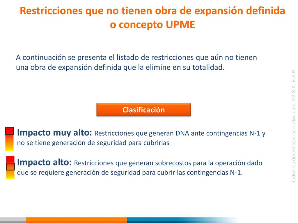 Restricciones que no tienen obra de expansión definida o concepto UPME
