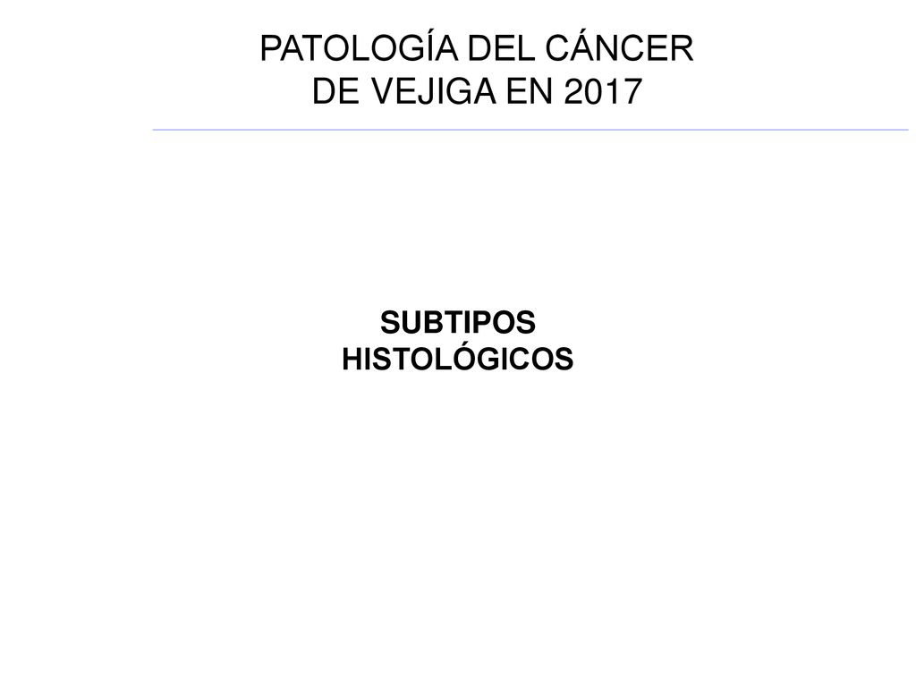 PATOLOGÍA DEL CÁNCER DE VEJIGA EN 2017 SUBTIPOS HISTOLÓGICOS