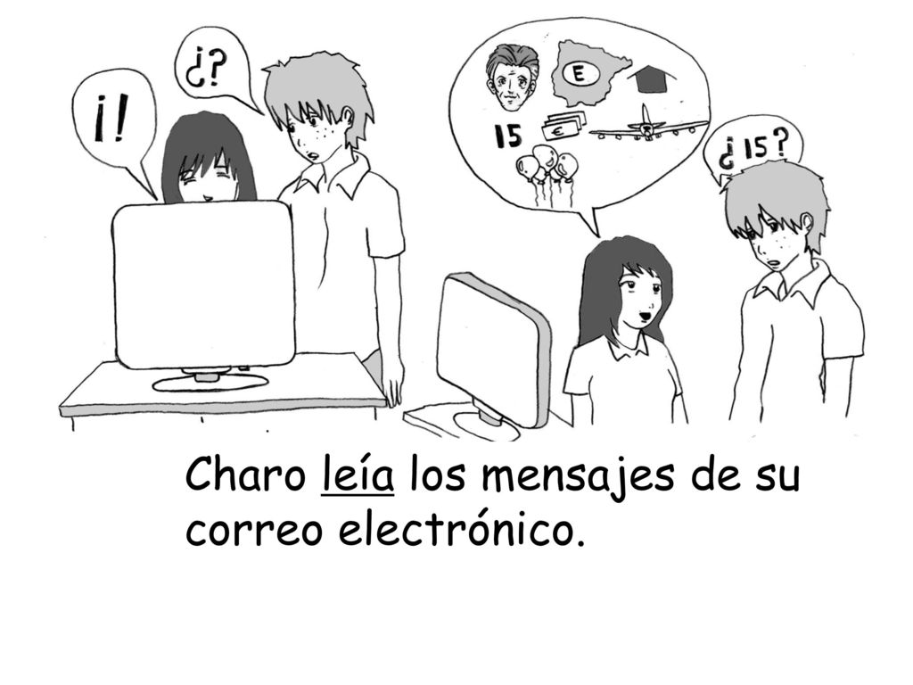Charo leía los mensajes de su correo electrónico.