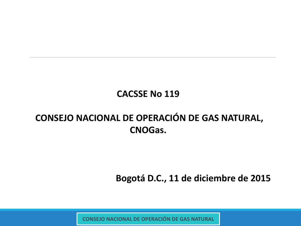 CACSSE No 119 CONSEJO NACIONAL DE OPERACIÓN DE GAS NATURAL, CNOGas.