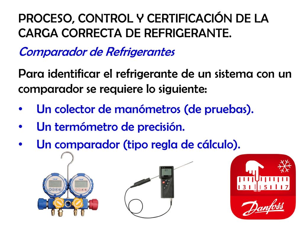 PROCESO, CONTROL Y CERTIFICACIÓN DE LA CARGA CORRECTA DE REFRIGERANTE.