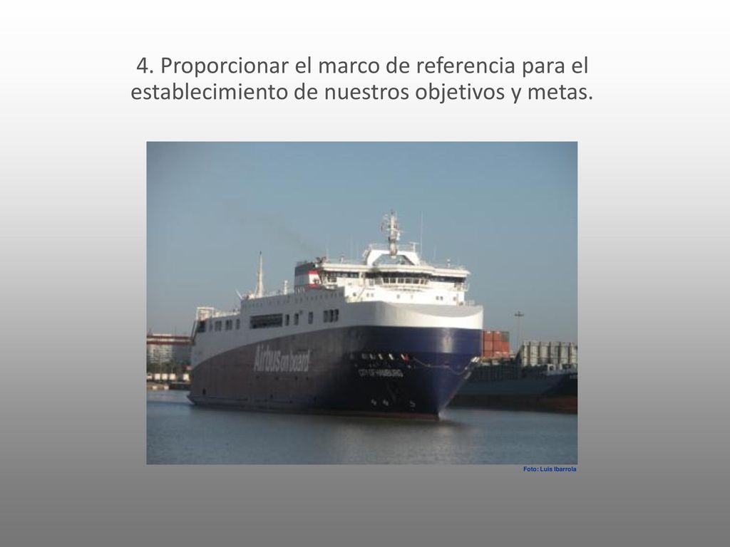4. Proporcionar el marco de referencia para el establecimiento de nuestros objetivos y metas.