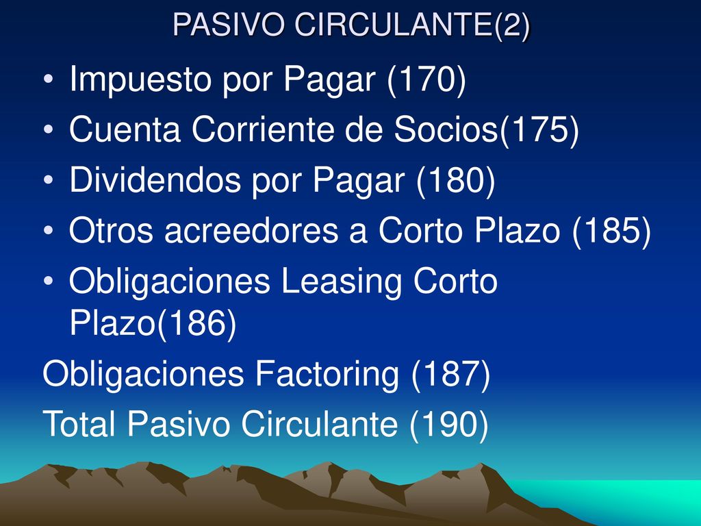 Cuenta Corriente de Socios(175) Dividendos por Pagar (180)