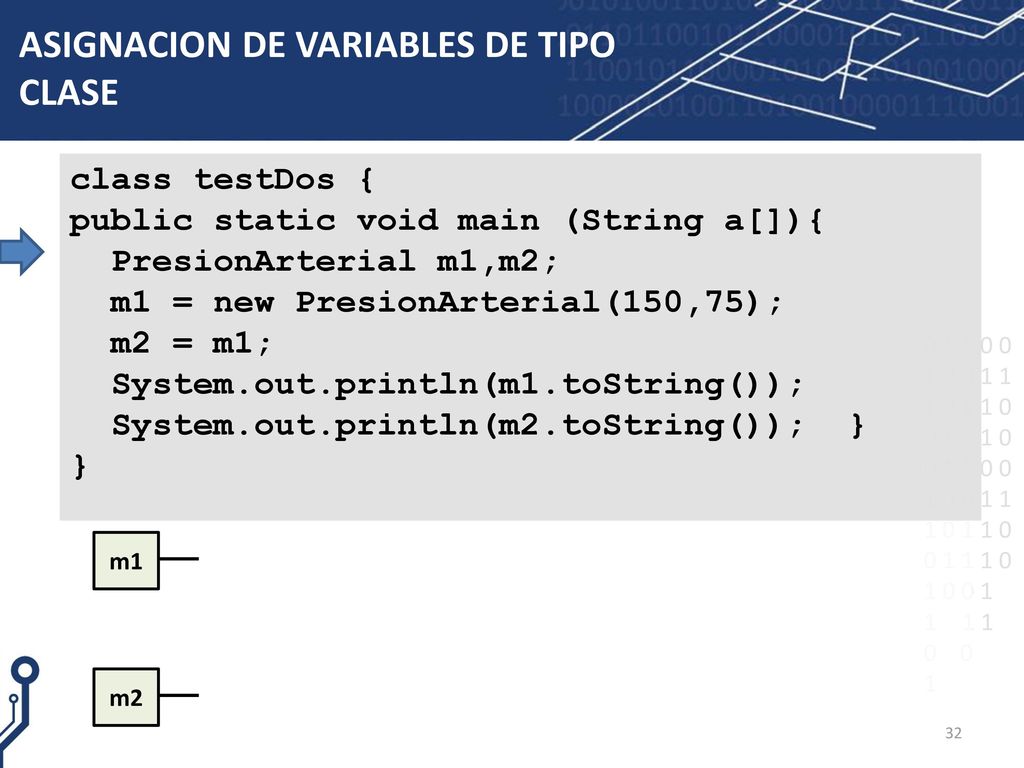 ASIGNACION DE VARIABLES DE TIPO CLASE
