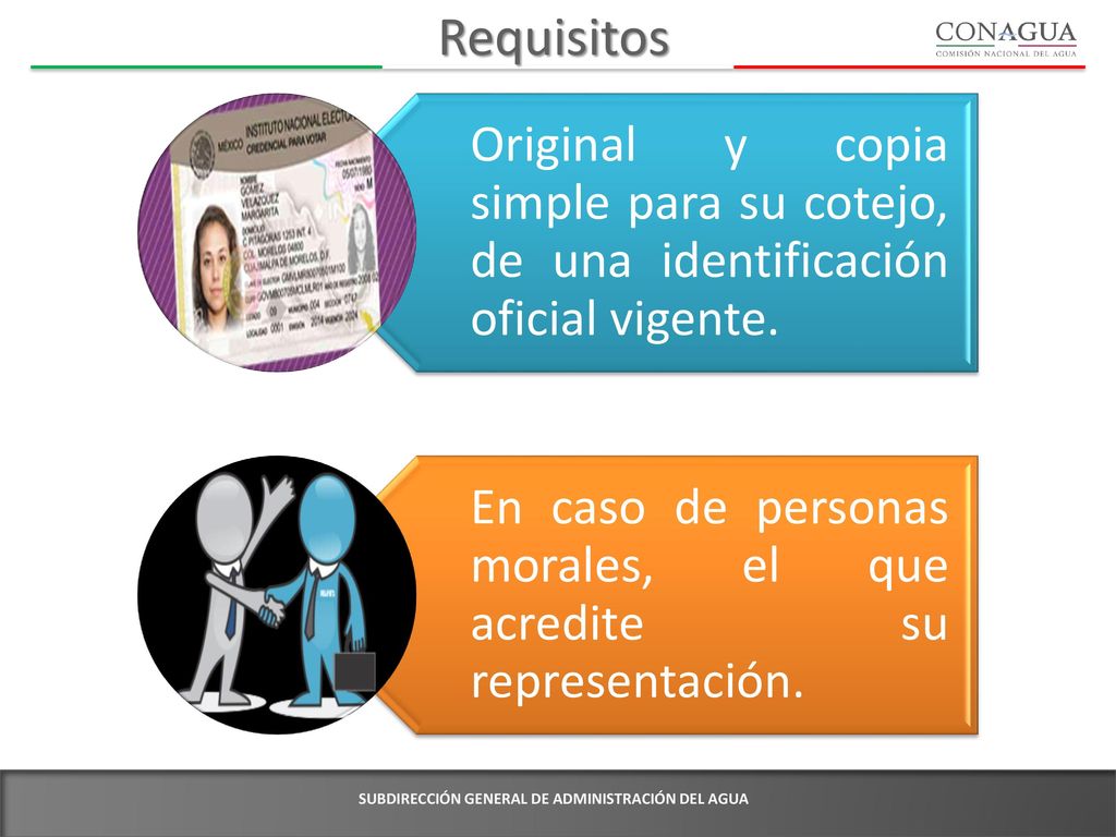 Requisitos Original y copia simple para su cotejo, de una identificación oficial vigente.