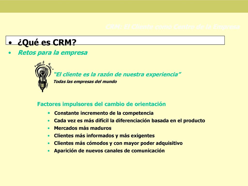 ¿Qué es CRM CRM: El Cliente como Centro de la Empresa