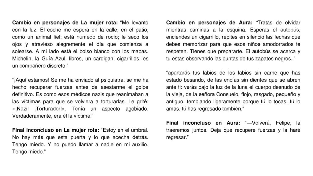 Cambio en personajes de La mujer rota: Me levanto con la luz