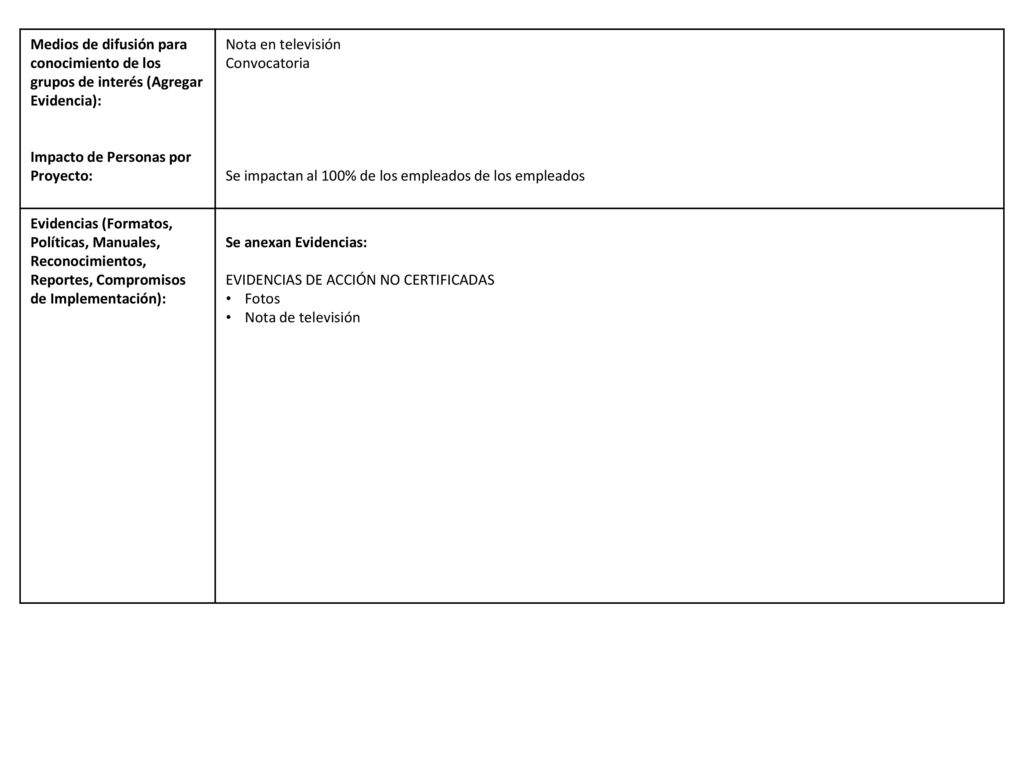 Medios de difusión para conocimiento de los grupos de interés (Agregar Evidencia):