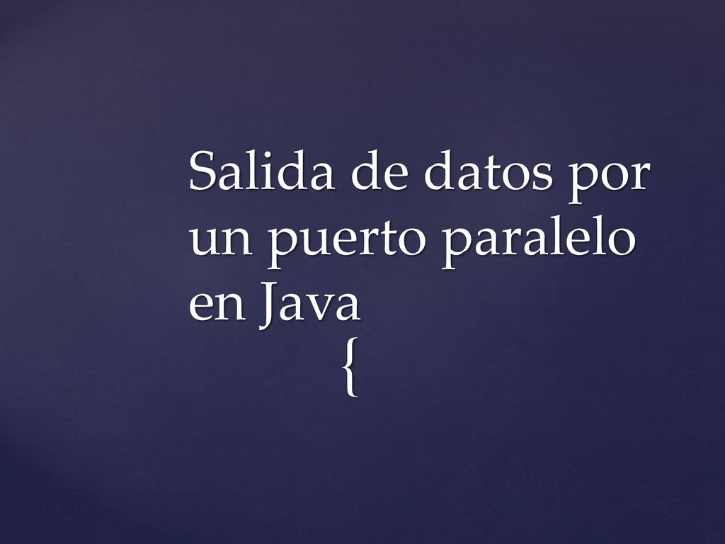Salida de datos por un puerto paralelo en Java