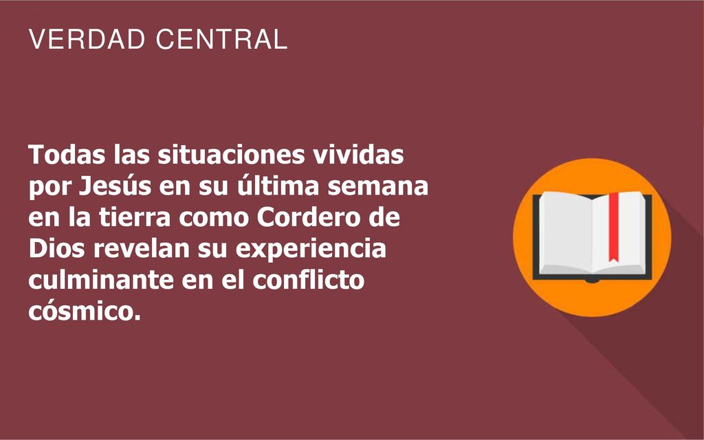 Todas las situaciones vividas por Jesús en su última semana en la tierra como Cordero de Dios revelan su experiencia culminante en el conflicto cósmico.