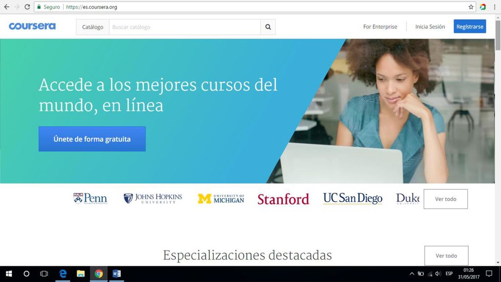 Coursera fundado por personal de Stanford o Udemy: