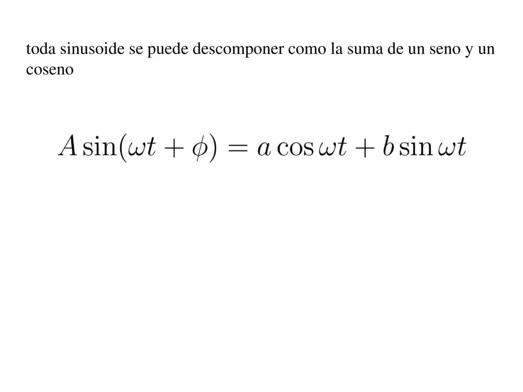 toda sinusoide se puede descomponer como la suma de un seno y un coseno