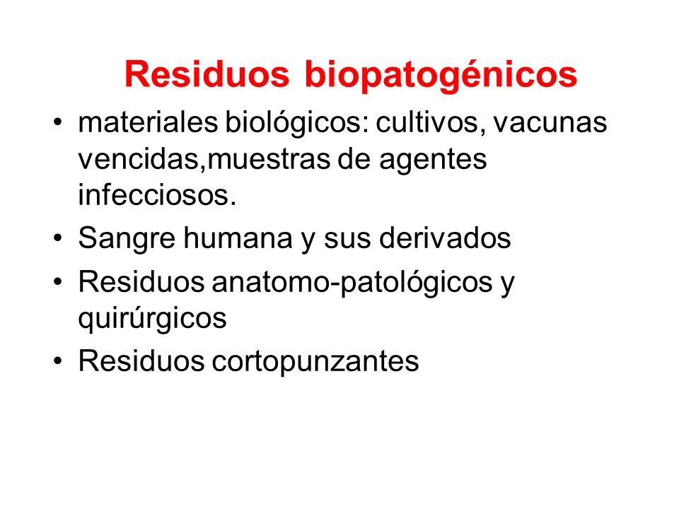 Residuos biopatogénicos