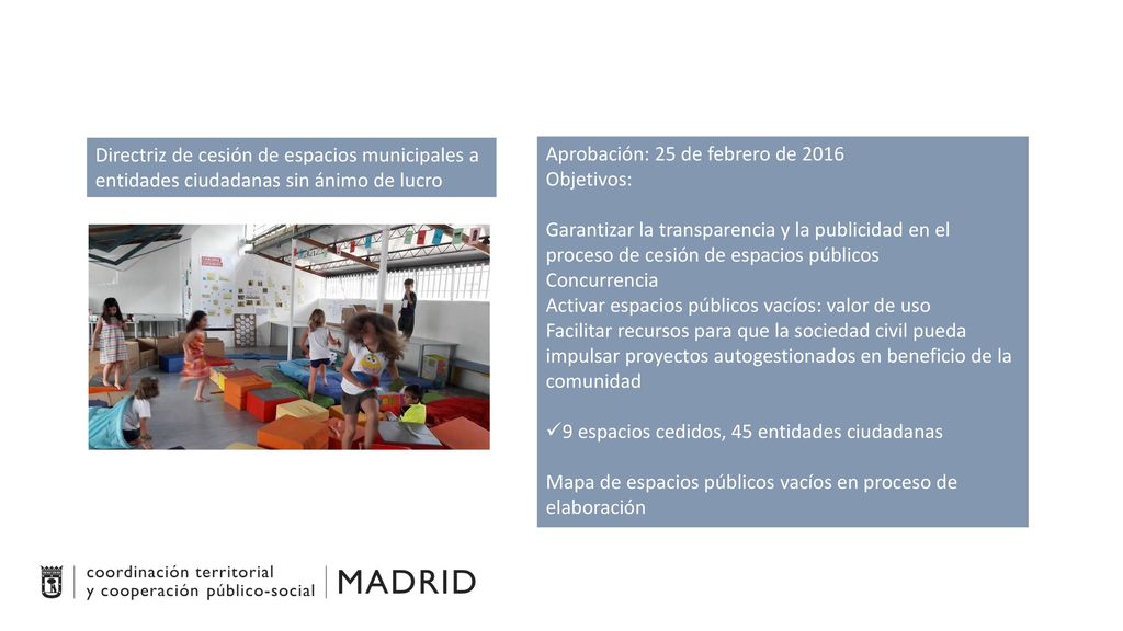 Directriz de cesión de espacios municipales a entidades ciudadanas sin ánimo de lucro