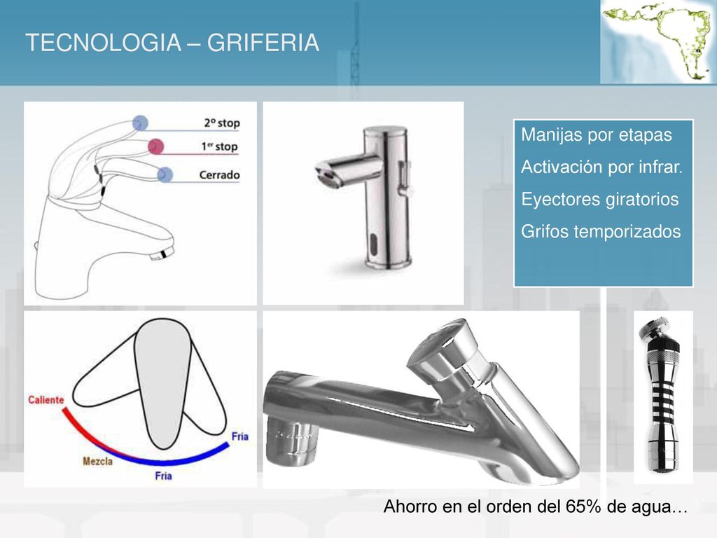 TECNOLOGIA – GRIFERIA Manijas por etapas Activación por infrar.