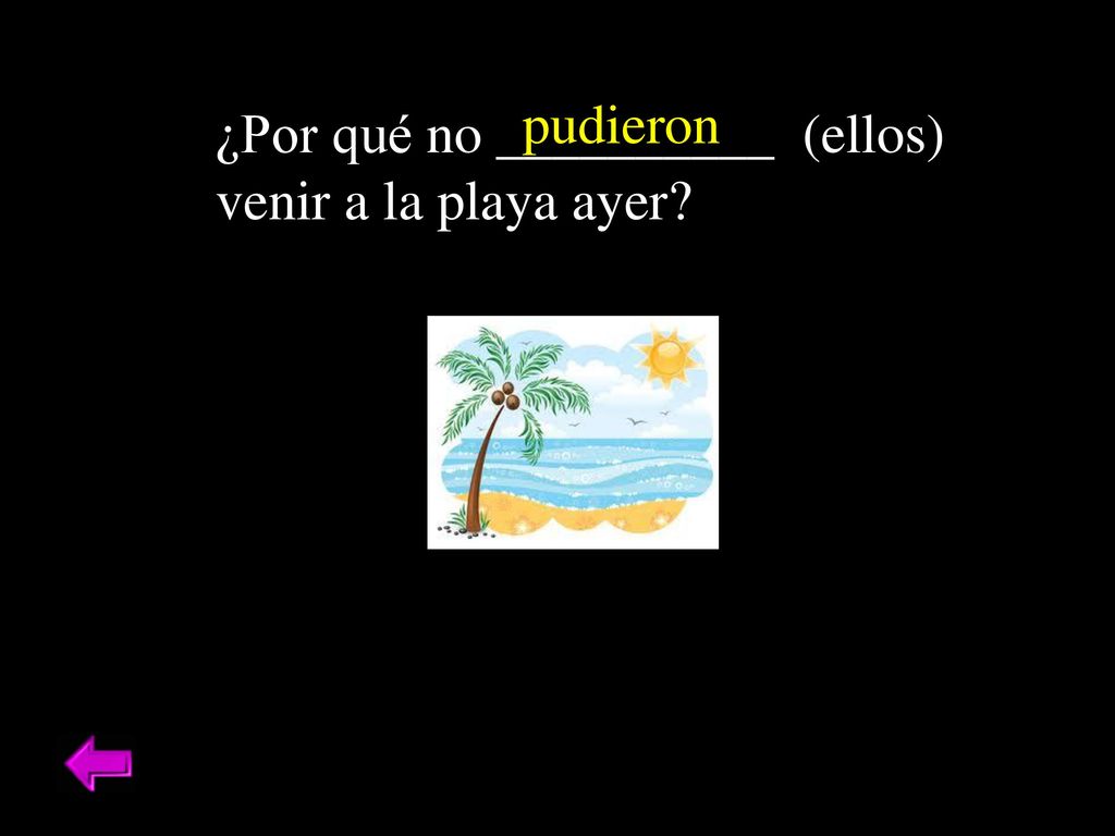 pudieron ¿Por qué no __________ (ellos) venir a la playa ayer