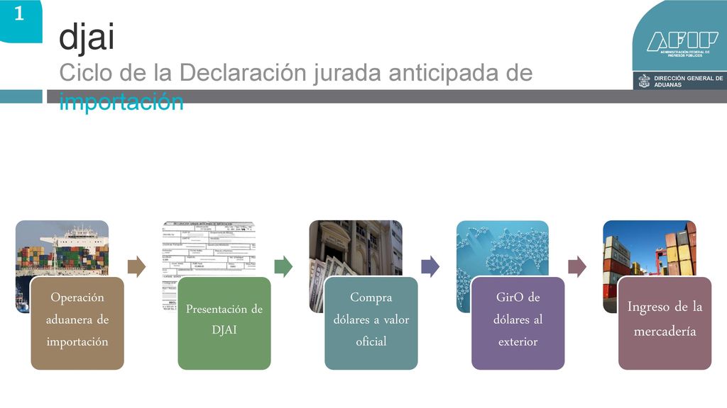djai Ciclo de la Declaración jurada anticipada de importación