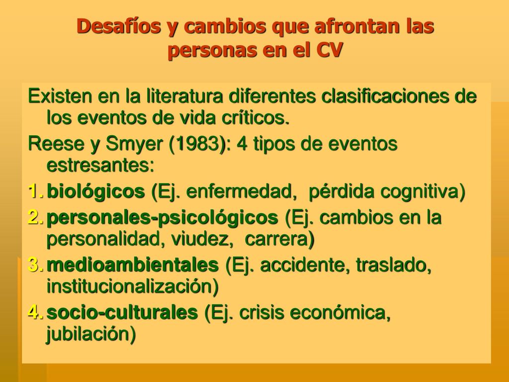 Desafíos y cambios que afrontan las personas en el CV