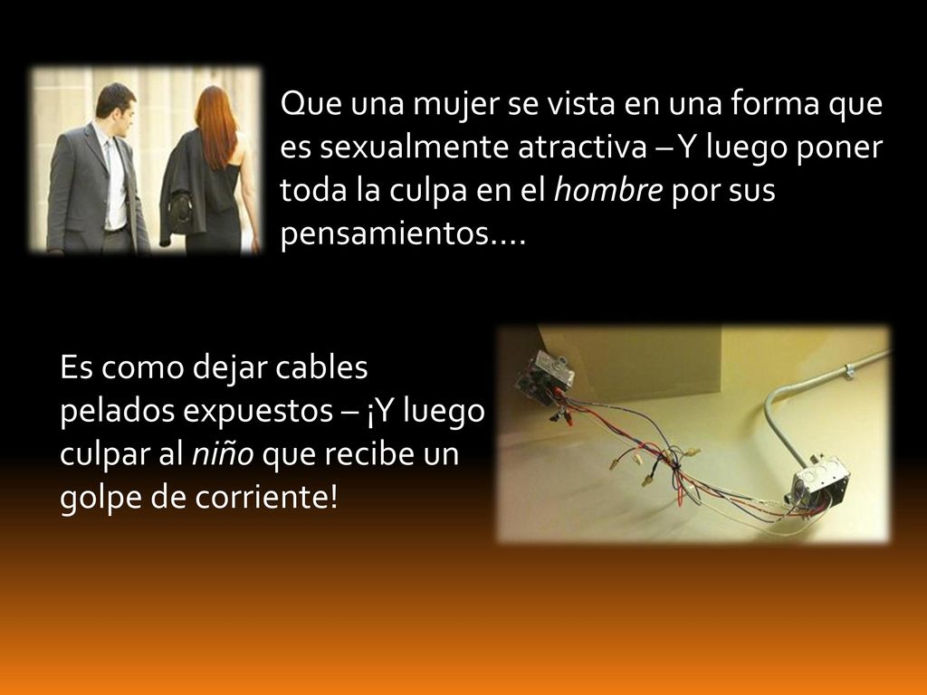 Que una mujer se vista en una forma que es sexualmente atractiva – Y luego poner toda la culpa en el hombre por sus pensamientos….