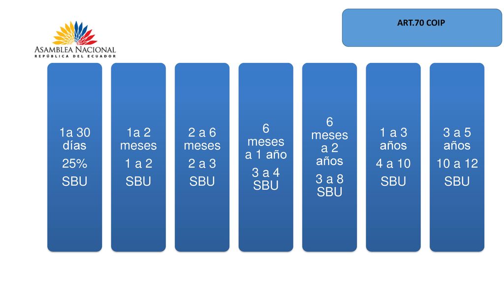 1a 30 días 25% SBU 1a 2 meses 1 a 2 2 a 6 meses 2 a 3 6 meses a 1 año