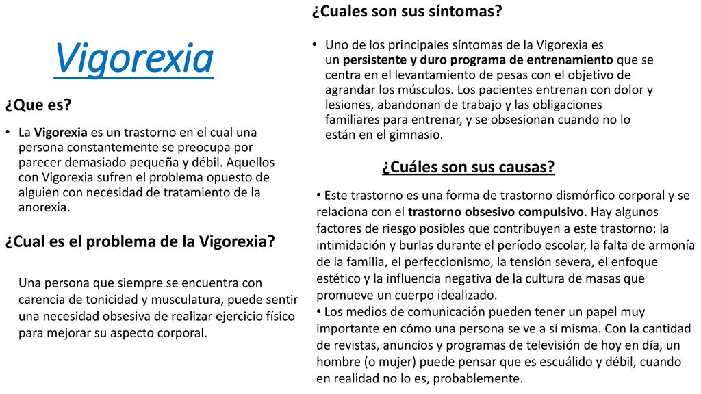 Vigorexia ¿Cuales son sus síntomas ¿Que es ¿Cuáles son sus causas