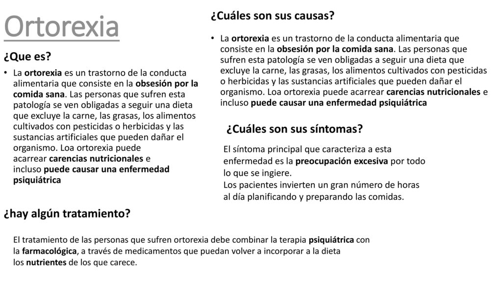 Ortorexia ¿Cuáles son sus causas ¿Que es ¿Cuáles son sus síntomas