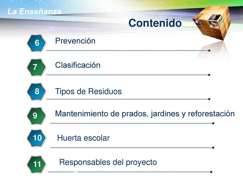 Contenido Prevención 6 Clasificación Tipos de Residuos
