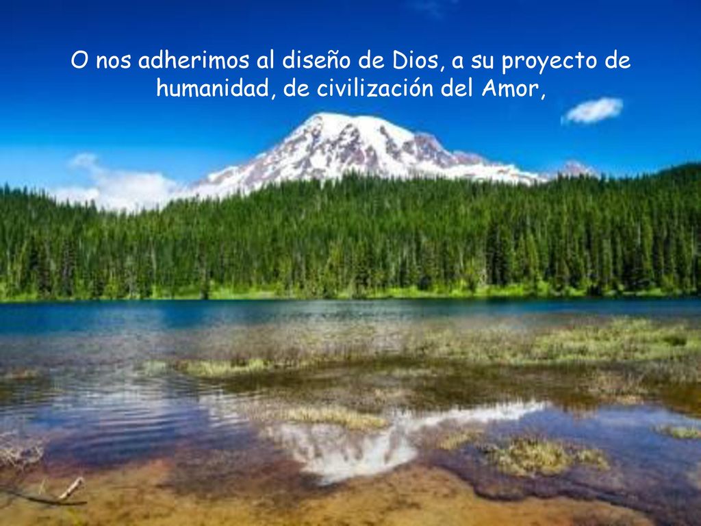 O nos adherimos al diseño de Dios, a su proyecto de humanidad, de civilización del Amor,