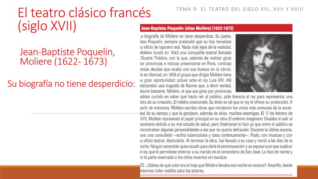 Tema 9- el teatro del siglo xvi, xvii y xviii