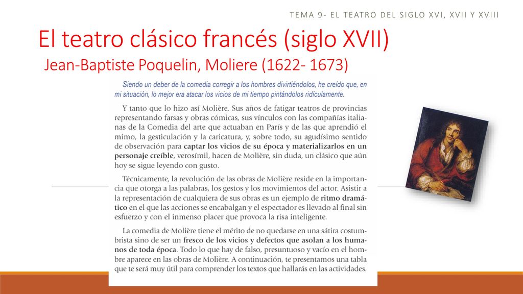 Tema 9- el teatro del siglo xvi, xvii y xviii