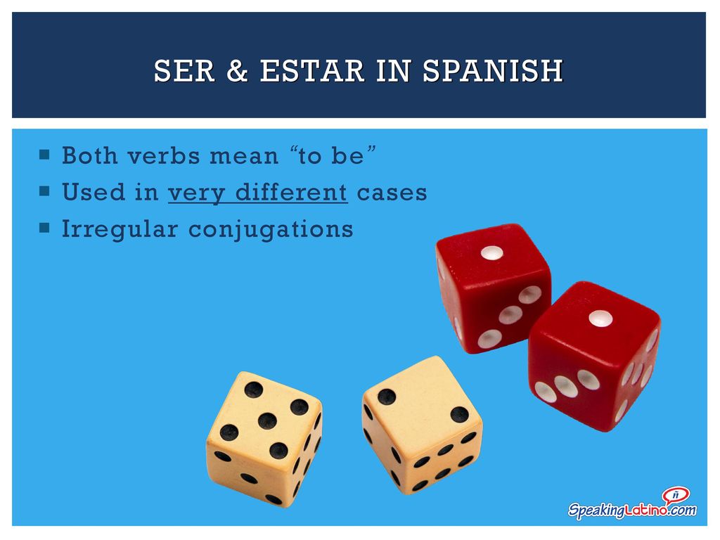 SER & ESTAR IN SPANISH Both verbs mean to be