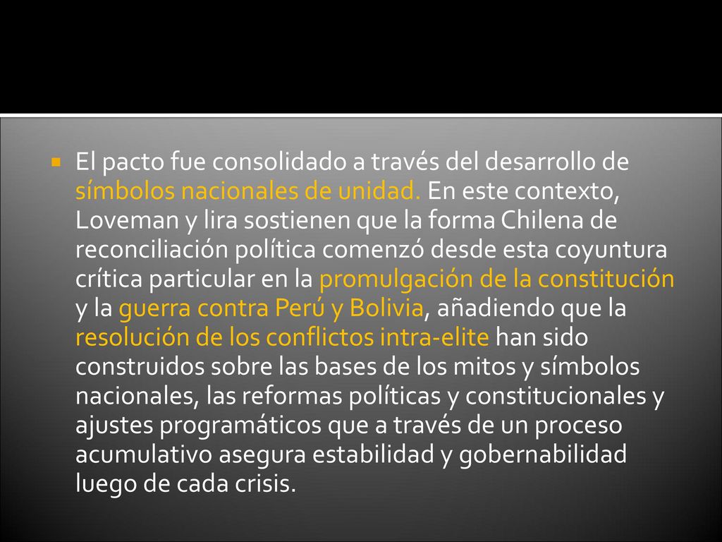 El pacto fue consolidado a través del desarrollo de símbolos nacionales de unidad.
