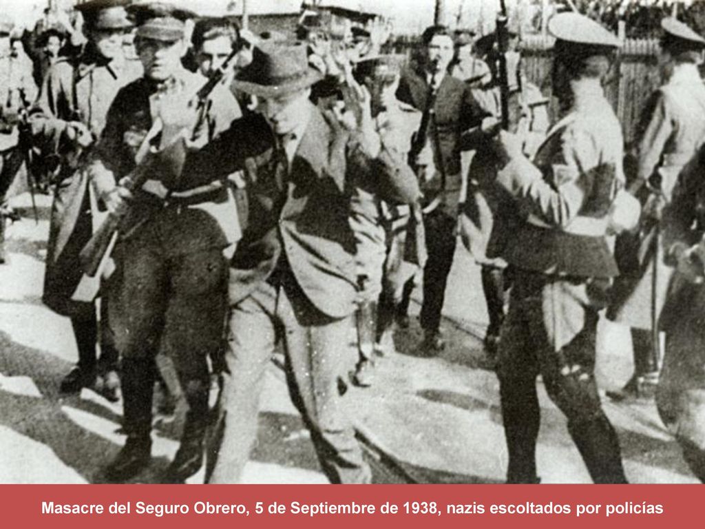 Masacre del Seguro Obrero, 5 de Septiembre de 1938, nazis escoltados por policías