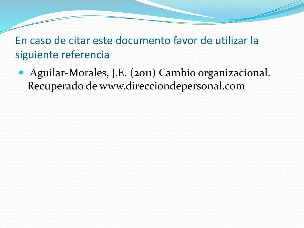 En caso de citar este documento favor de utilizar la siguiente referencia