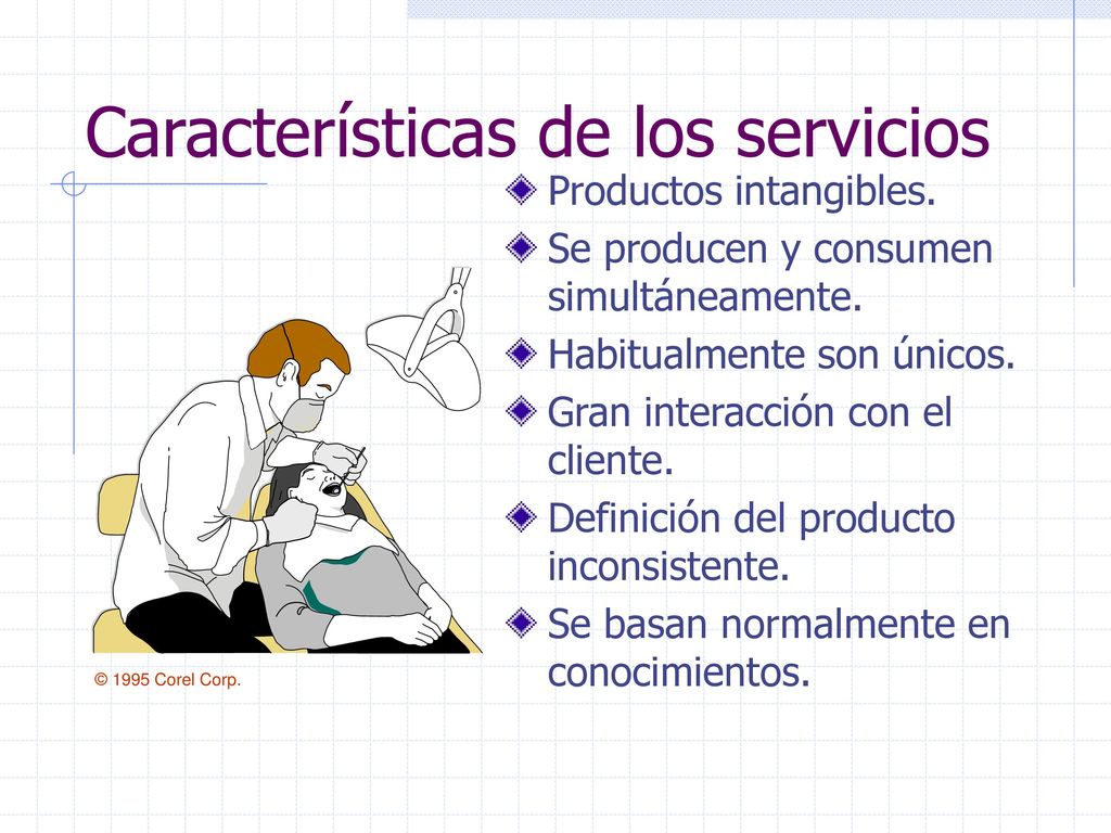 Características de los servicios