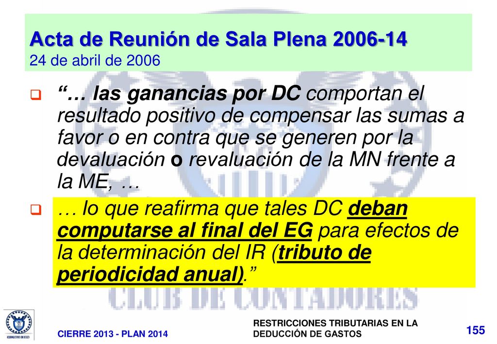 Acta de Reunión de Sala Plena de abril de 2006
