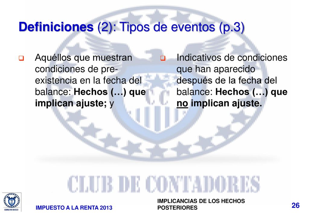 Definiciones (2): Tipos de eventos (p.3)