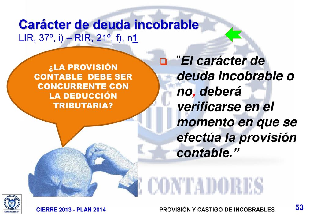 Carácter de deuda incobrable LIR, 37º, i) – RIR, 21º, f), n1