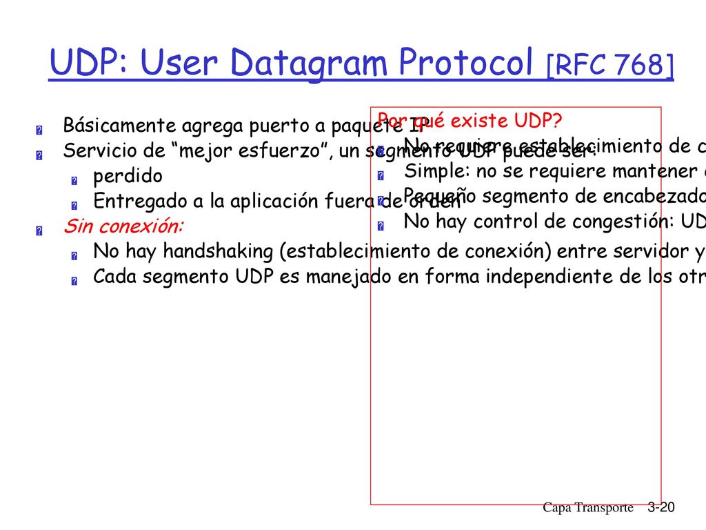 UDP: User Datagram Protocol [RFC 768]