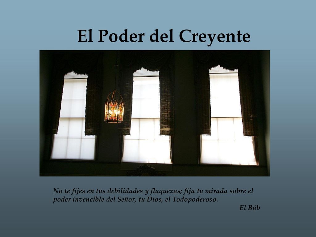 El Poder del Creyente No te fijes en tus debilidades y flaquezas; fija tu mirada sobre el poder invencible del Señor, tu Dios, el Todopoderoso.