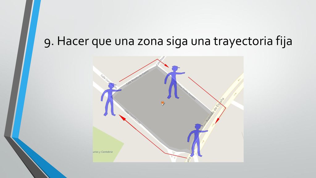 9. Hacer que una zona siga una trayectoria fija