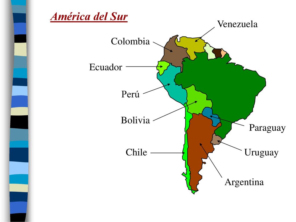 América del Sur Venezuela Colombia Ecuador Perú Bolivia Paraguay