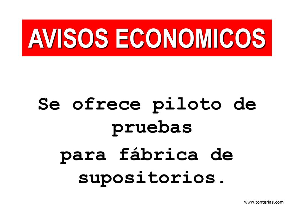 Se ofrece piloto de pruebas para fábrica de supositorios.