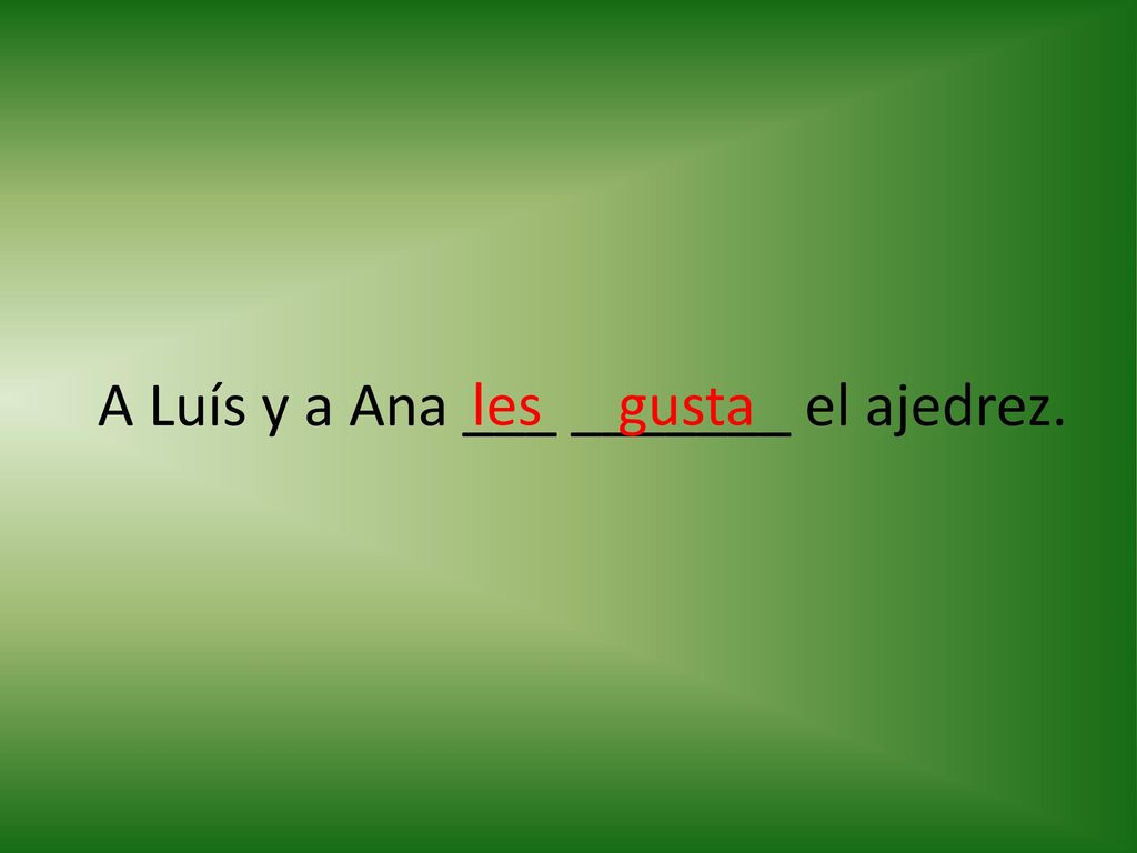 A Luís y a Ana ___ _______ el ajedrez.