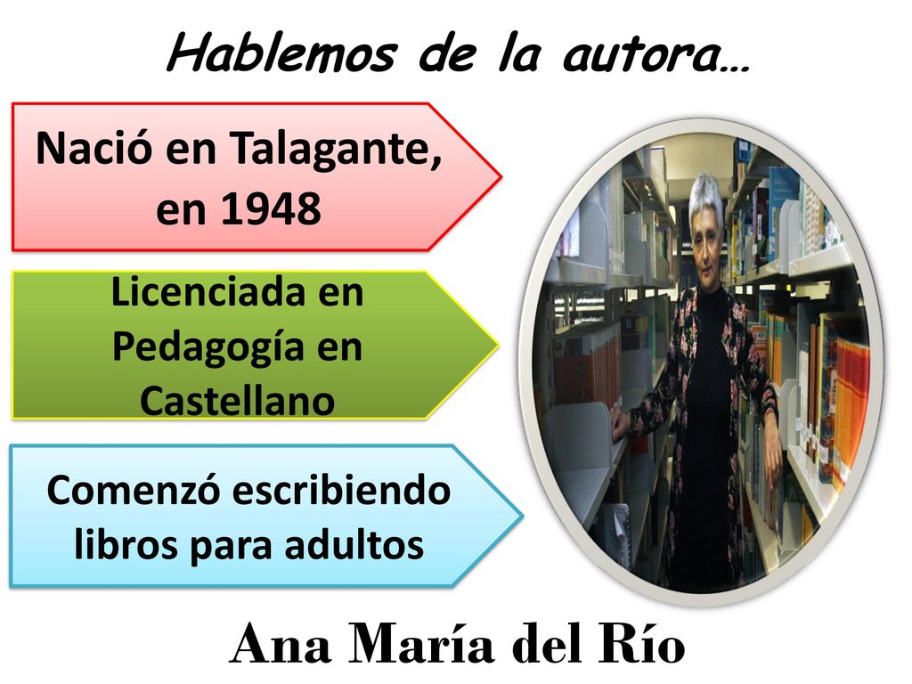 Ana María del Río Hablemos de la autora… Nació en Talagante, en 1948