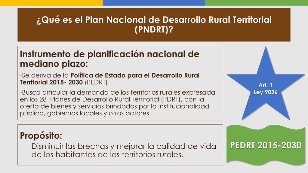 ¿Qué es el Plan Nacional de Desarrollo Rural Territorial (PNDRT)