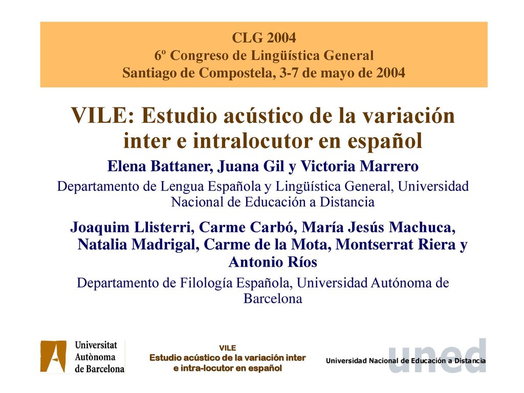 VILE: Estudio acústico de la variación inter e intralocutor en español
